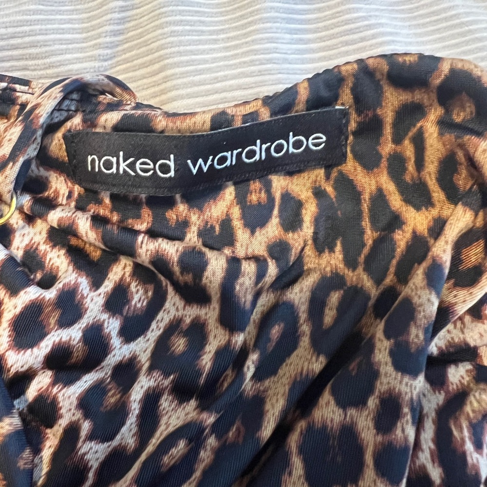 NAKED WARDROBE cross back leopard bodysuit Sz XL - Picture 4 of 5